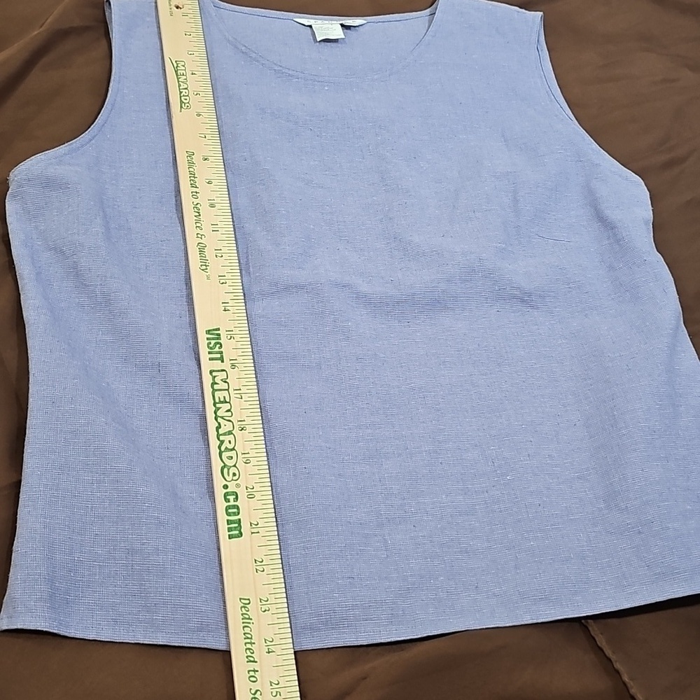 Spanner Linen Blend Lilac Sleeveless Round Neck Side Zip Tank Top Shirt Size XL - Picture 5 of 6